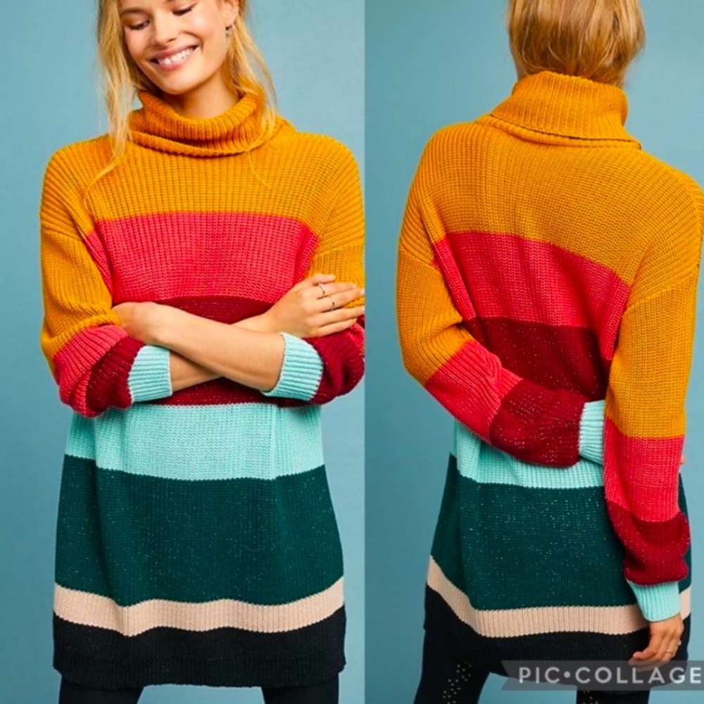 Farm Rio Anthro Striped Sweater Dress XS